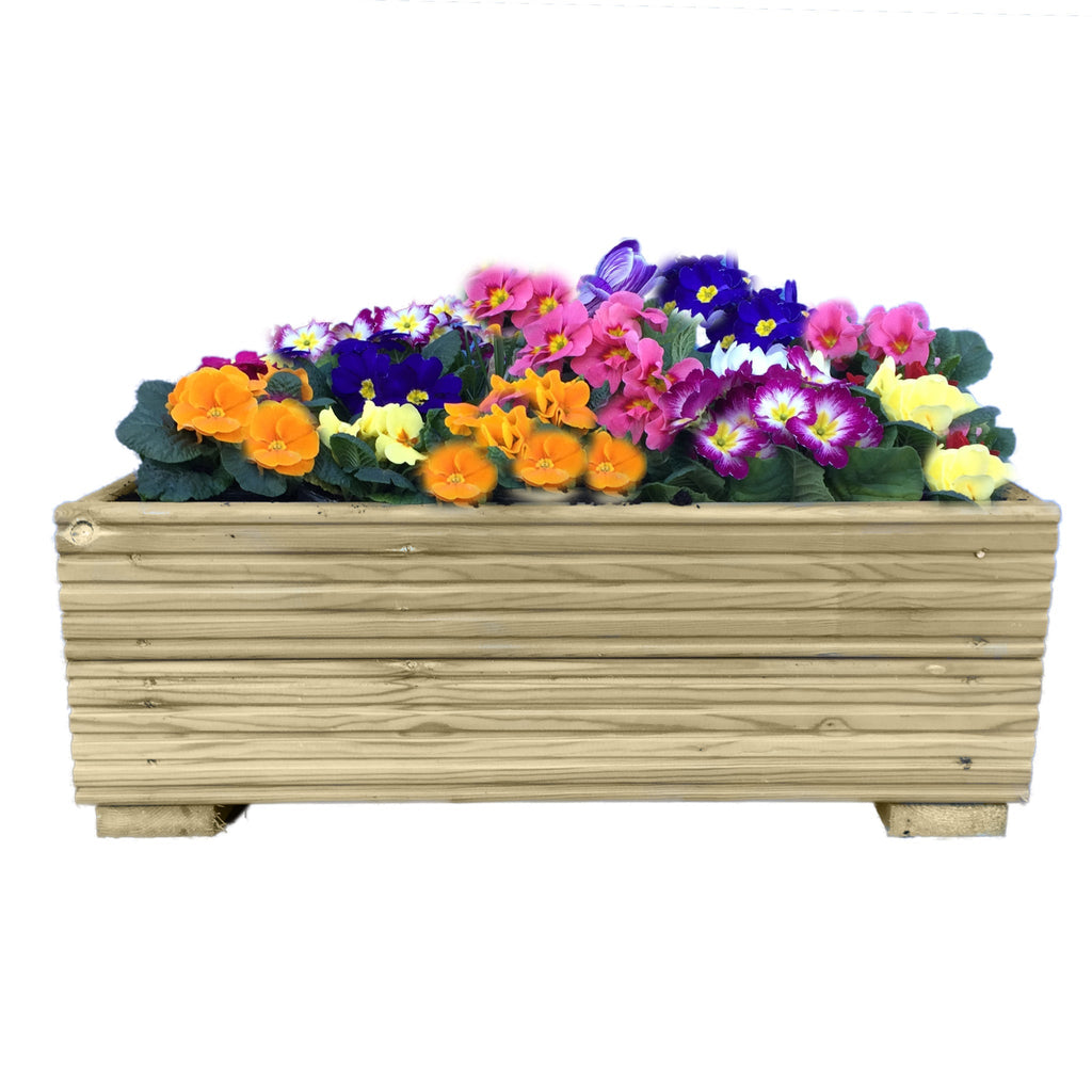 Lightweight Pressure Treated Decking Planter with flowers