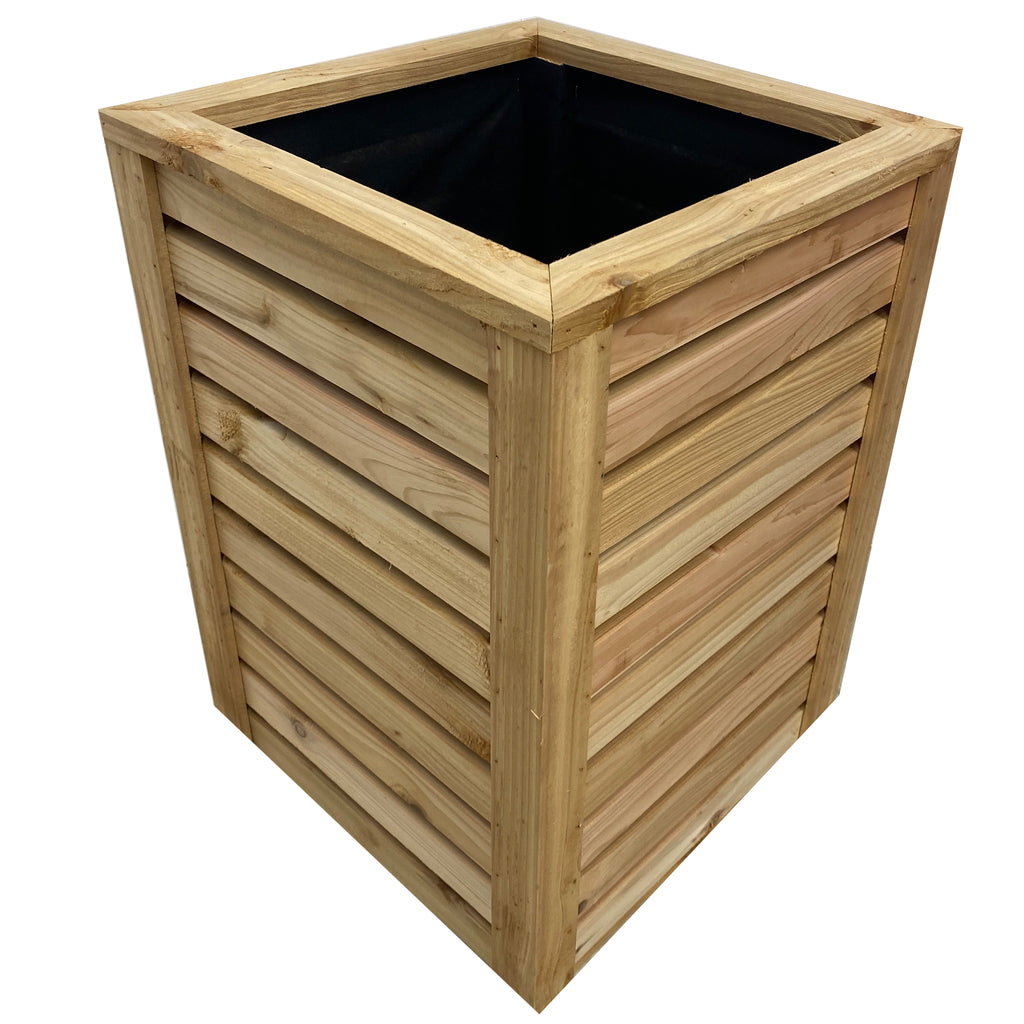 Square Planed Cedar Slatted Planter | Home grown Western Red Cedar | Fast, Free Delivery