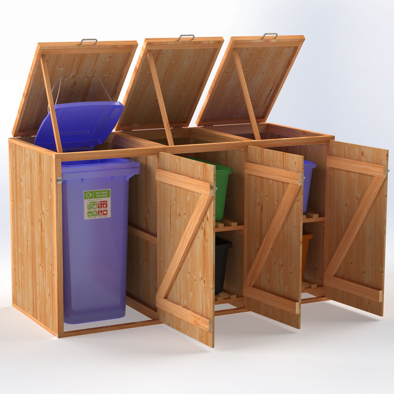 Timber Bin & Recycling Box Store - Fully Assembled
