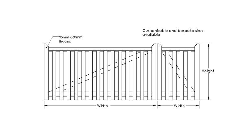 Iroko Salcombe Gates 3/4 1/4 drawing