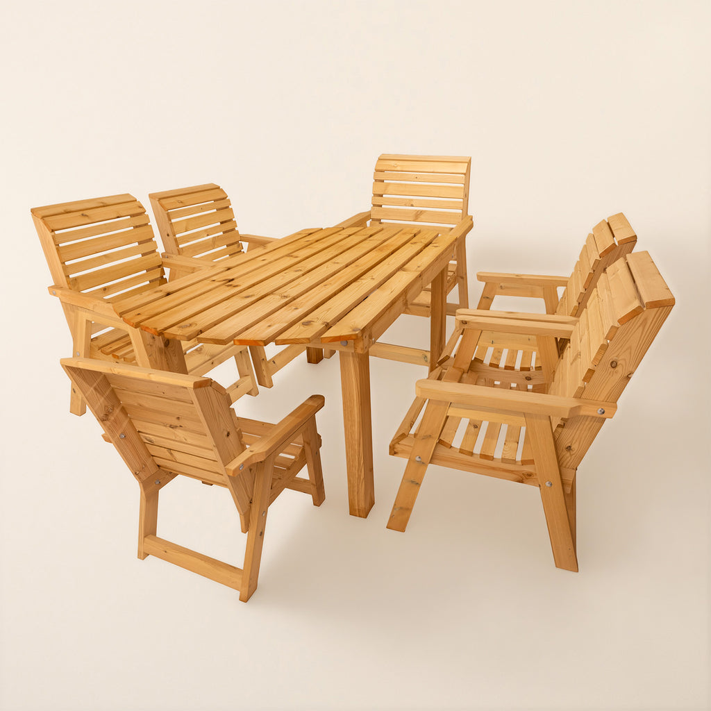 Studio shot of 6 Person Outdoor Table & Chair Combo