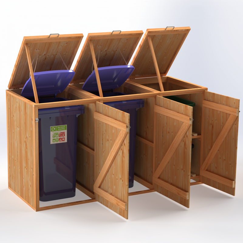 Timber Bin & Recycling Box Store - Fully Assembled