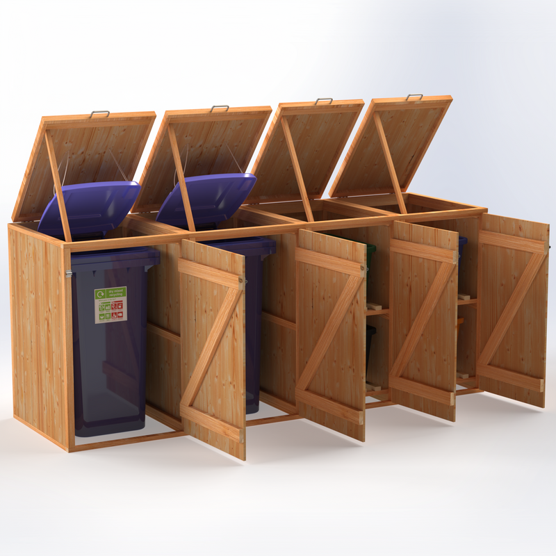 Timber Bin & Recycling Box Store - Fully Assembled