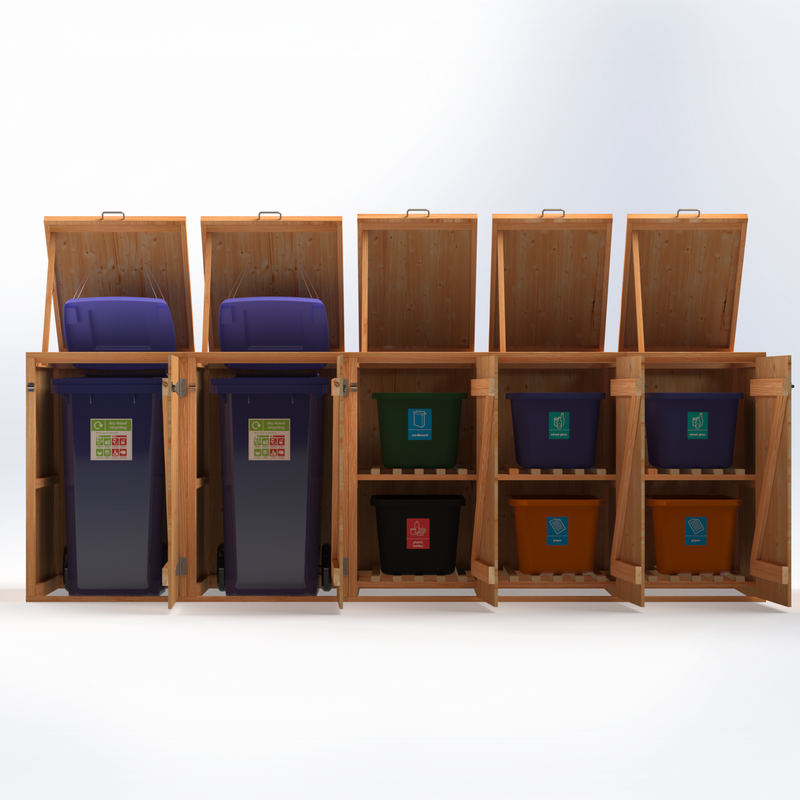 Timber Bin & Recycling Box Store - Fully Assembled