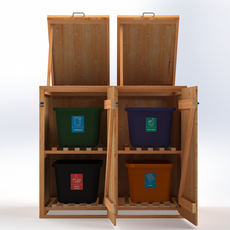 Timber Bin & Recycling Box Store - Fully Assembled