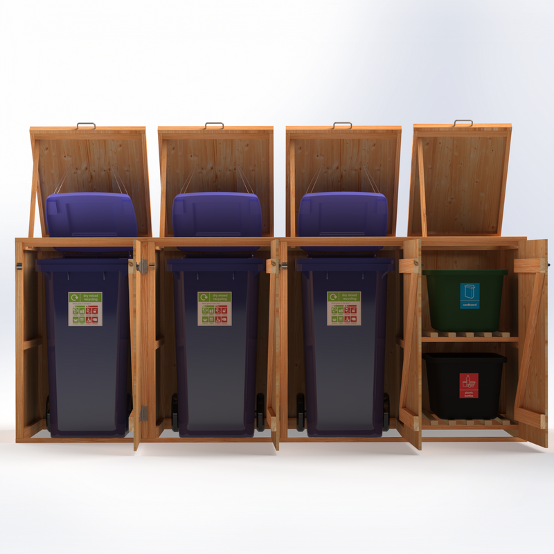 Timber Bin & Recycling Box Store - Fully Assembled