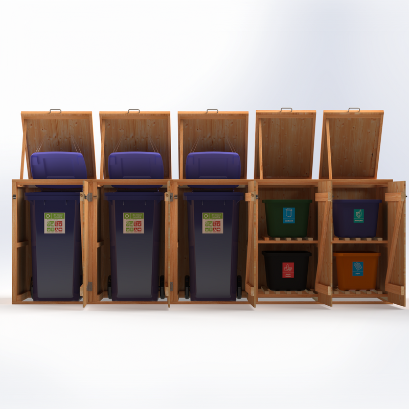 Timber Bin & Recycling Box Store - Fully Assembled