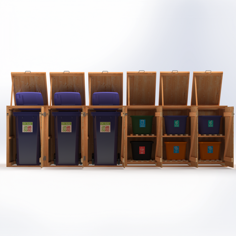 Timber Bin & Recycling Box Store - Fully Assembled