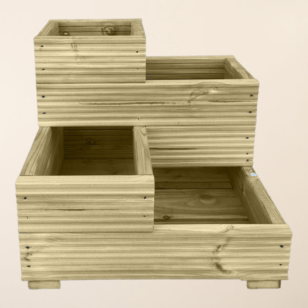 Empty 4 tier Pressure Treated Tiered Decking Planter