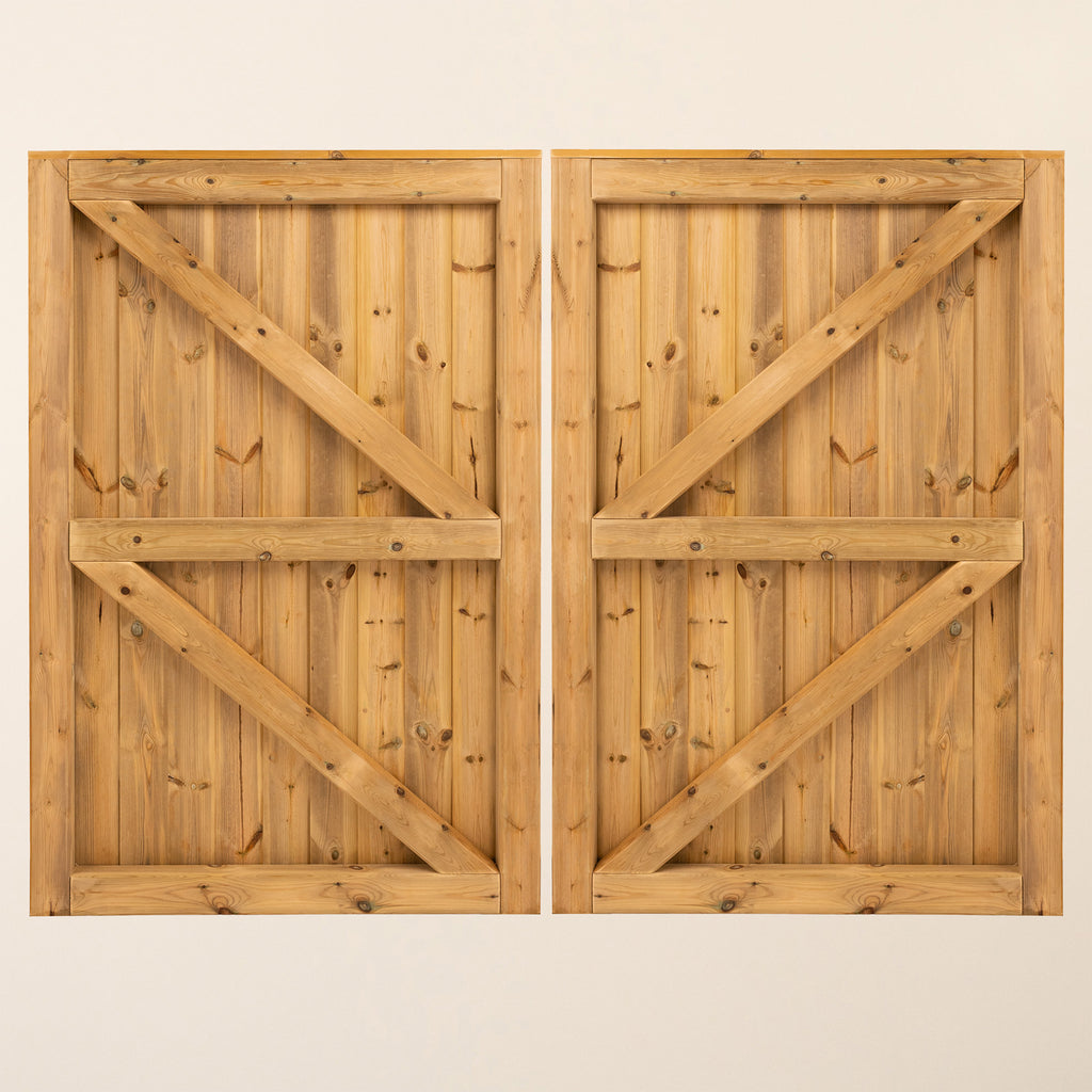 Back shot of Clovelly Mortise & Tenon T&G Entrance Gate (Pair)