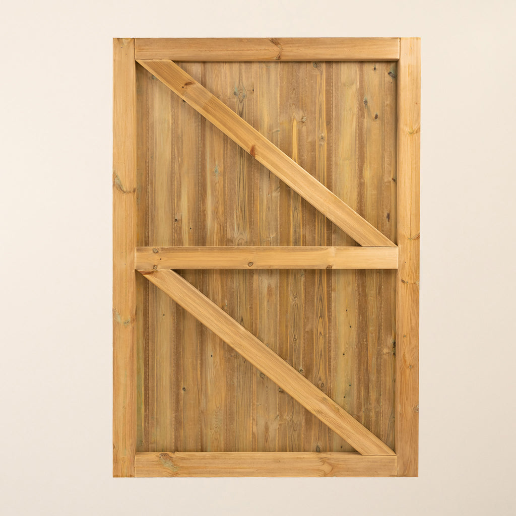 Rear view of Croyde Garage Doors, showing bracing structure.