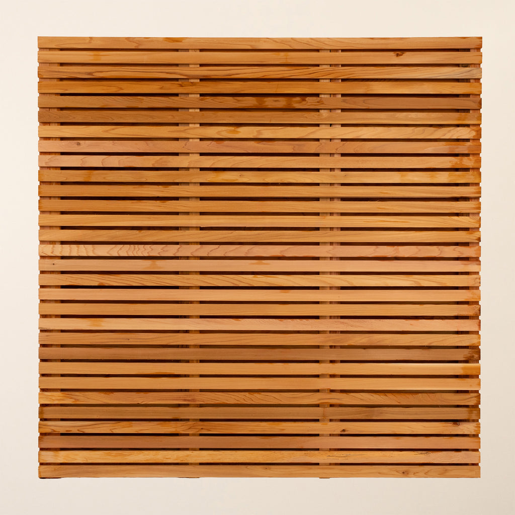 Front shot of Canadian Cedar Double Sided Slatted Panel