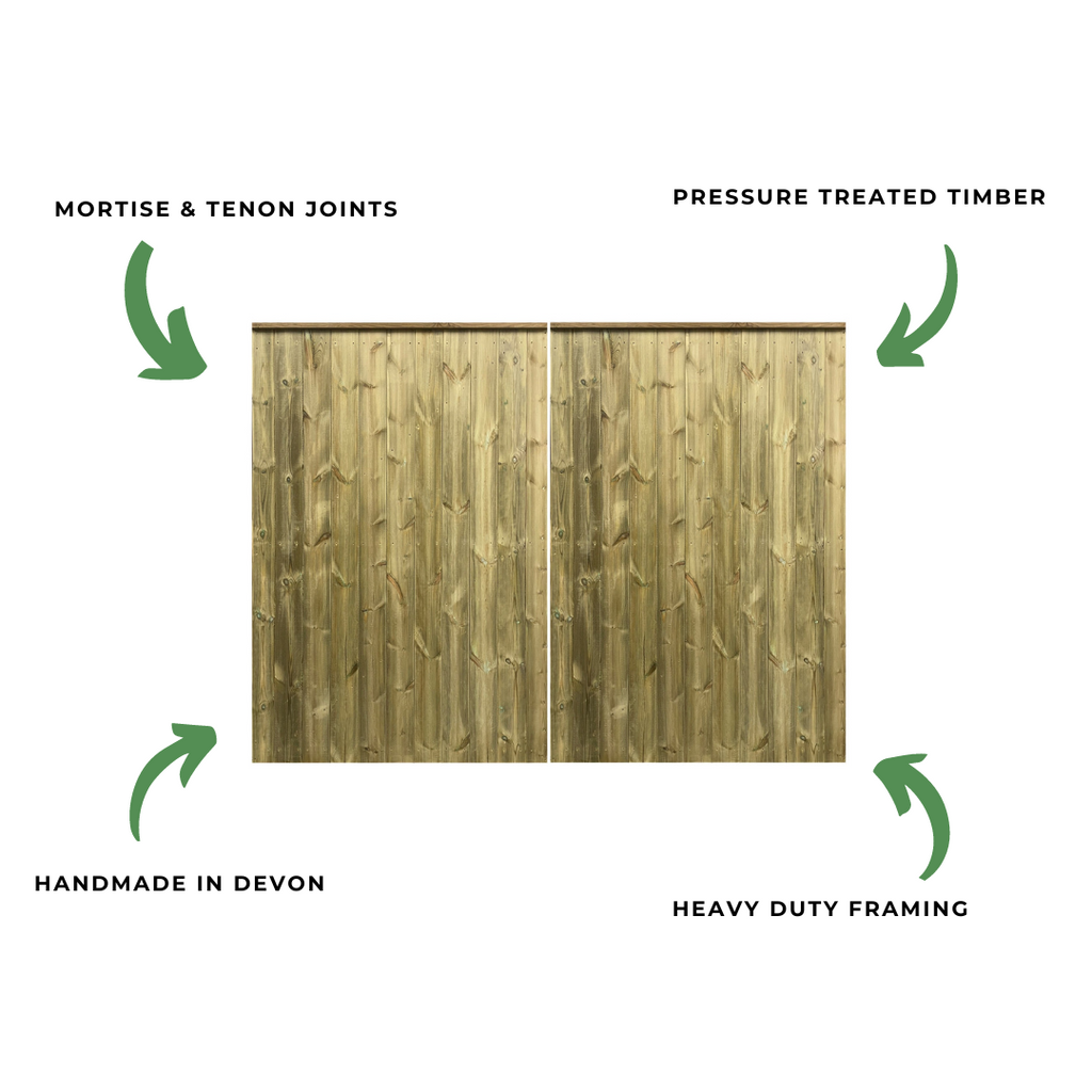 Clovelly Mortise & Tenon T&G Entrance Gate pair features