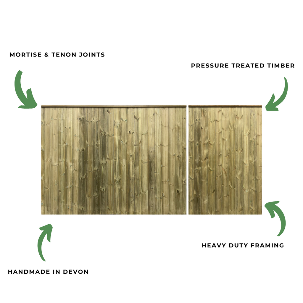 Clovelly Mortice & Tenon 3/4 Split T&G Entrance Gate example with features