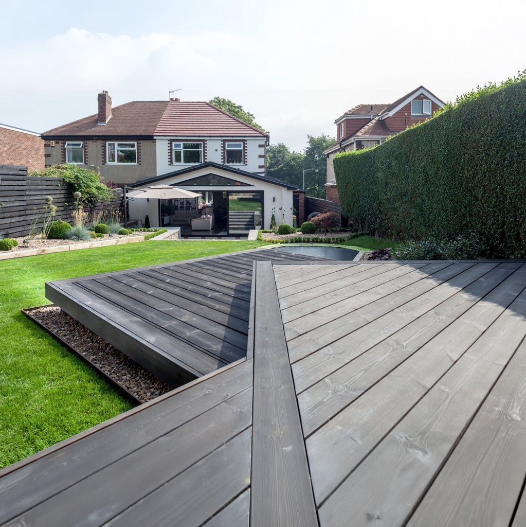 IRO Charcoal Colour Larch Decking Boards