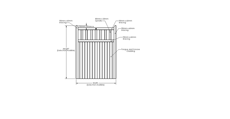 Cottage Mortise & Tenon Fence Panel drawing