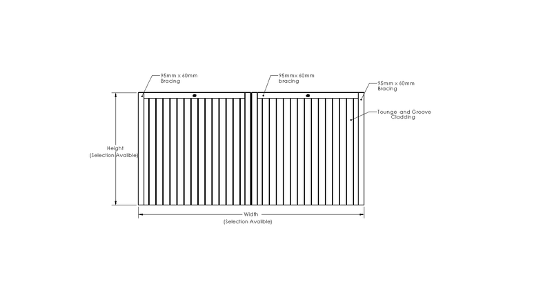 Croyde Mortise & Tenon T&G Entrance Gate (Pair) drawing