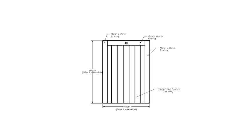 Iroko Croyde Mortise & Tenon Single Entrance Gate drawing