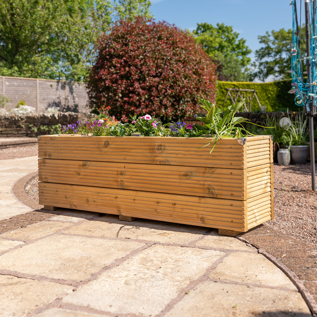 Lifestyle shot of decking planter