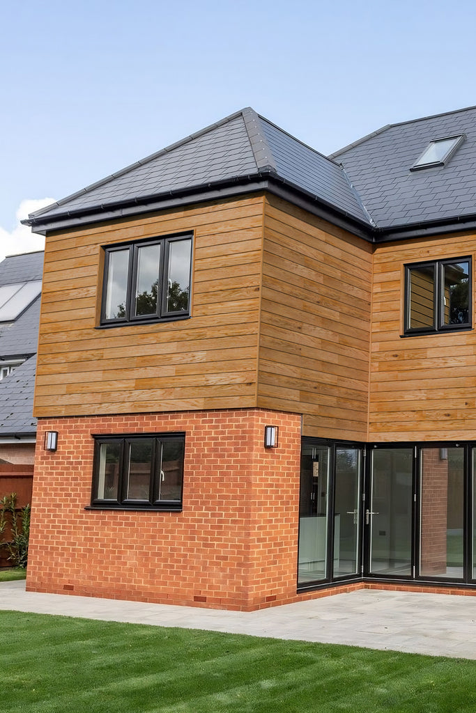 European oak cladding on a house