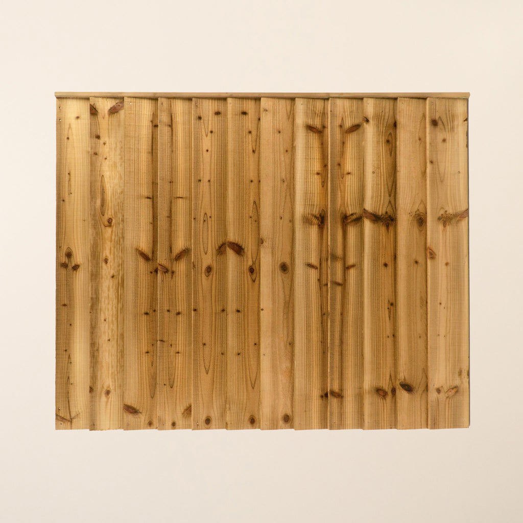 Premium Featheredge Pressure Treated Fence Panel - 1.8m wide panel showing full front view
