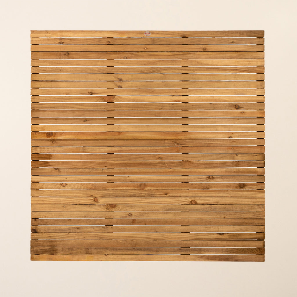 Front shot of Treated Rough Sawn Slatted Panel (6mm Spacings)
