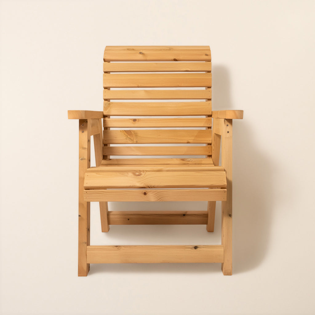 Studio shot of our Ruby Garden Chair, showing the full chair from the front
