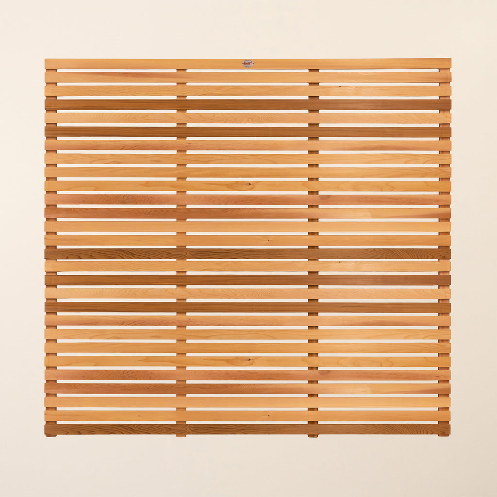 Front shot of Canadian Cedar Slatted Fence Panels