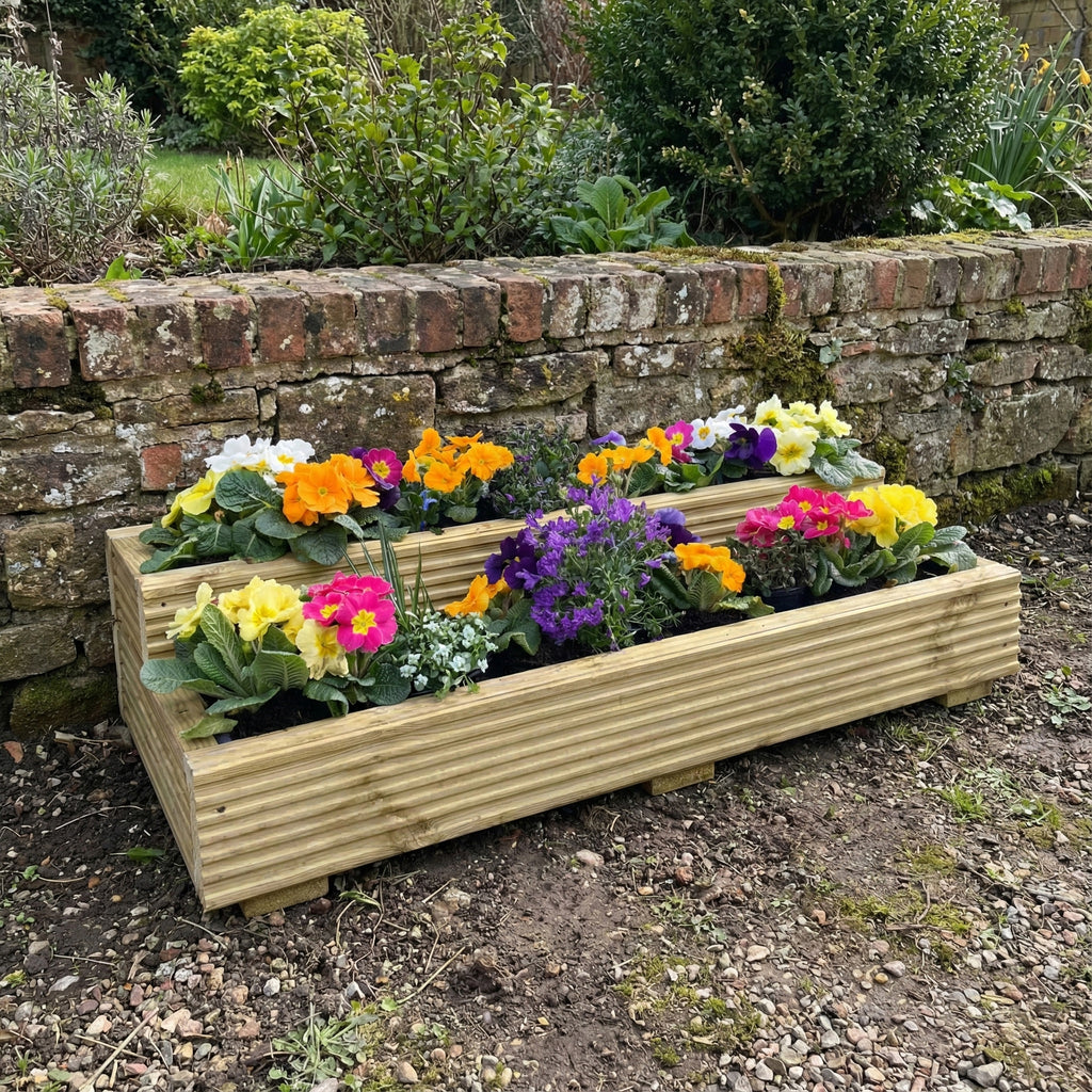 Lifestyle image of 2-tier planter in garden 