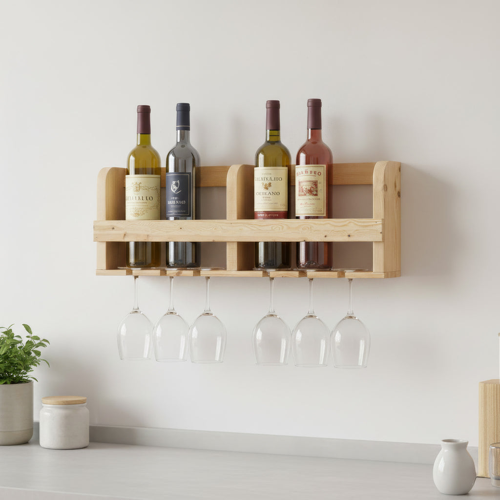 Wine rack installed in kitchen 