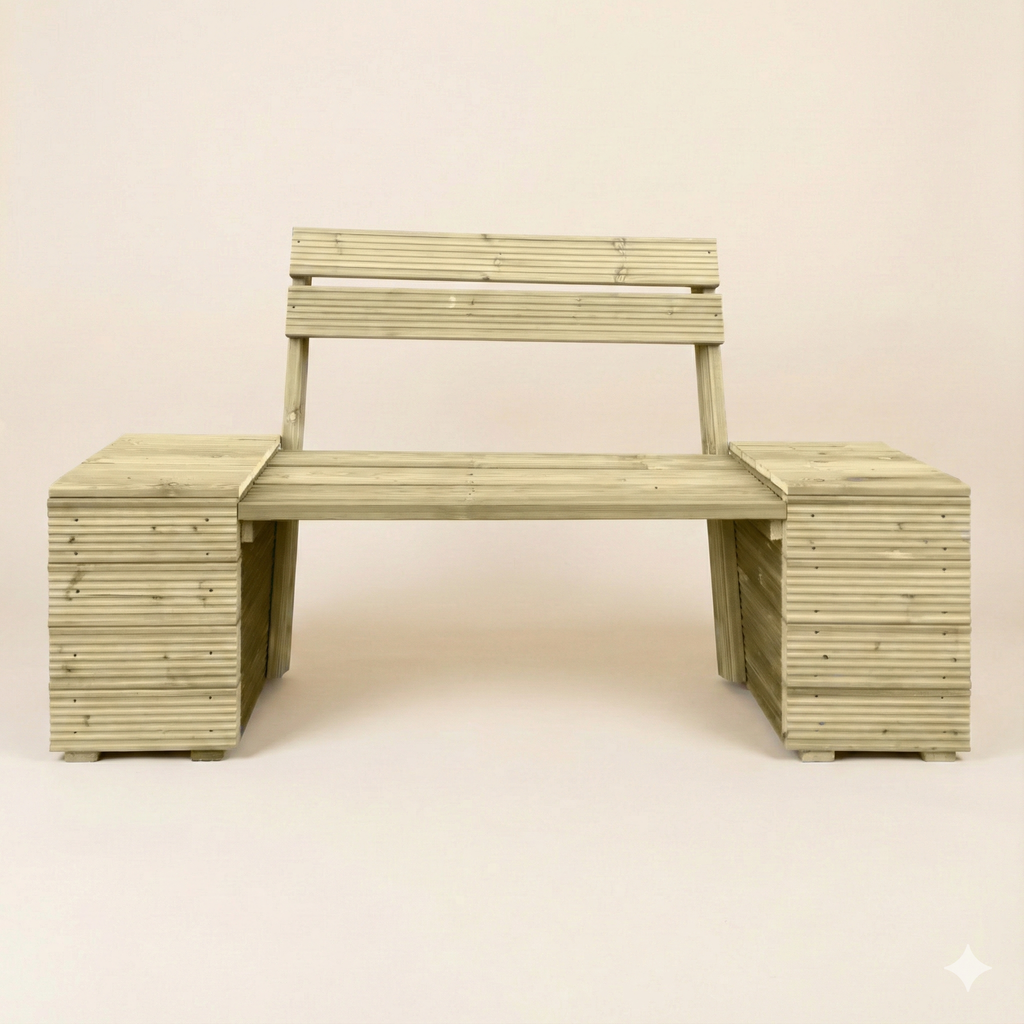Pressure Treated Bench Planter Combination built with timber decking
