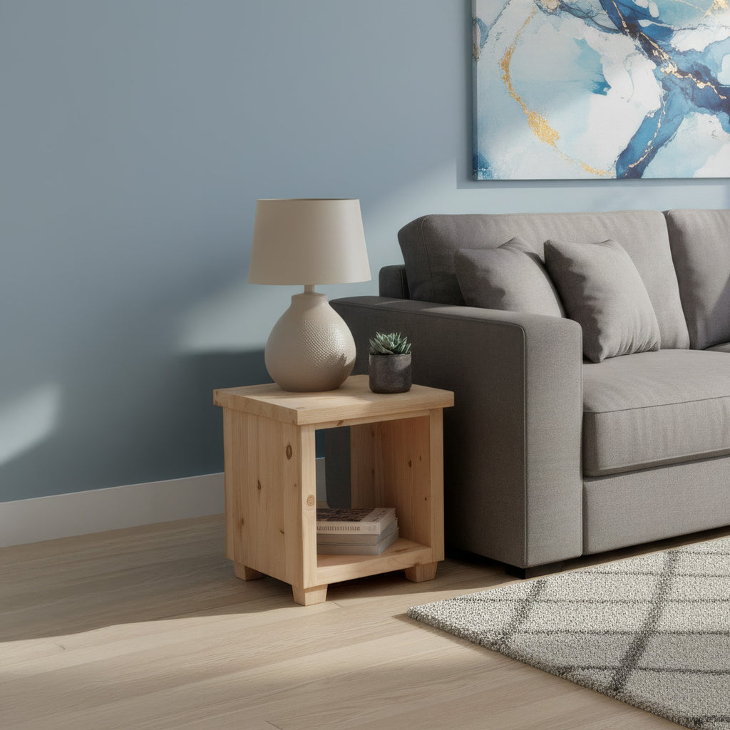 Clovelly Side Table in a living room 