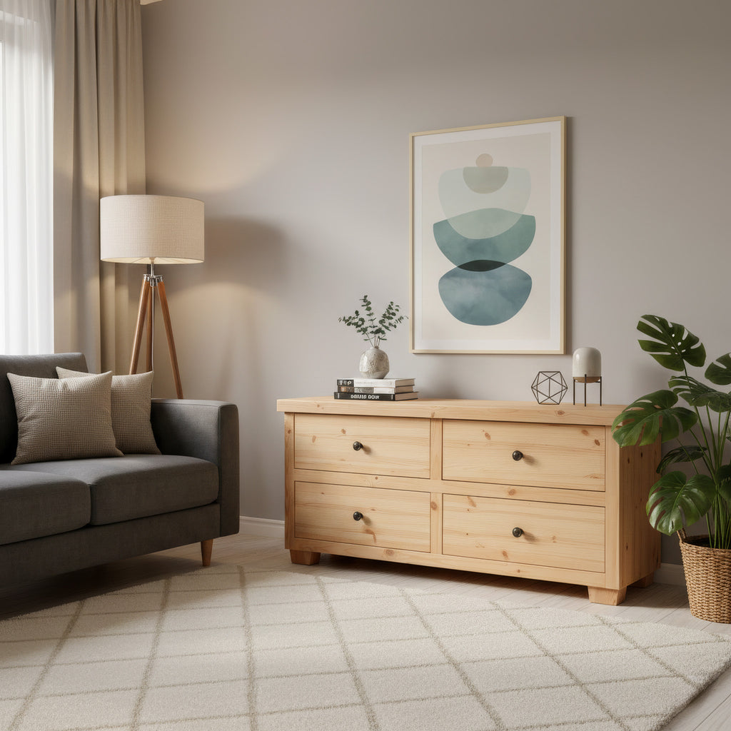 Chest of drawers in a living room 