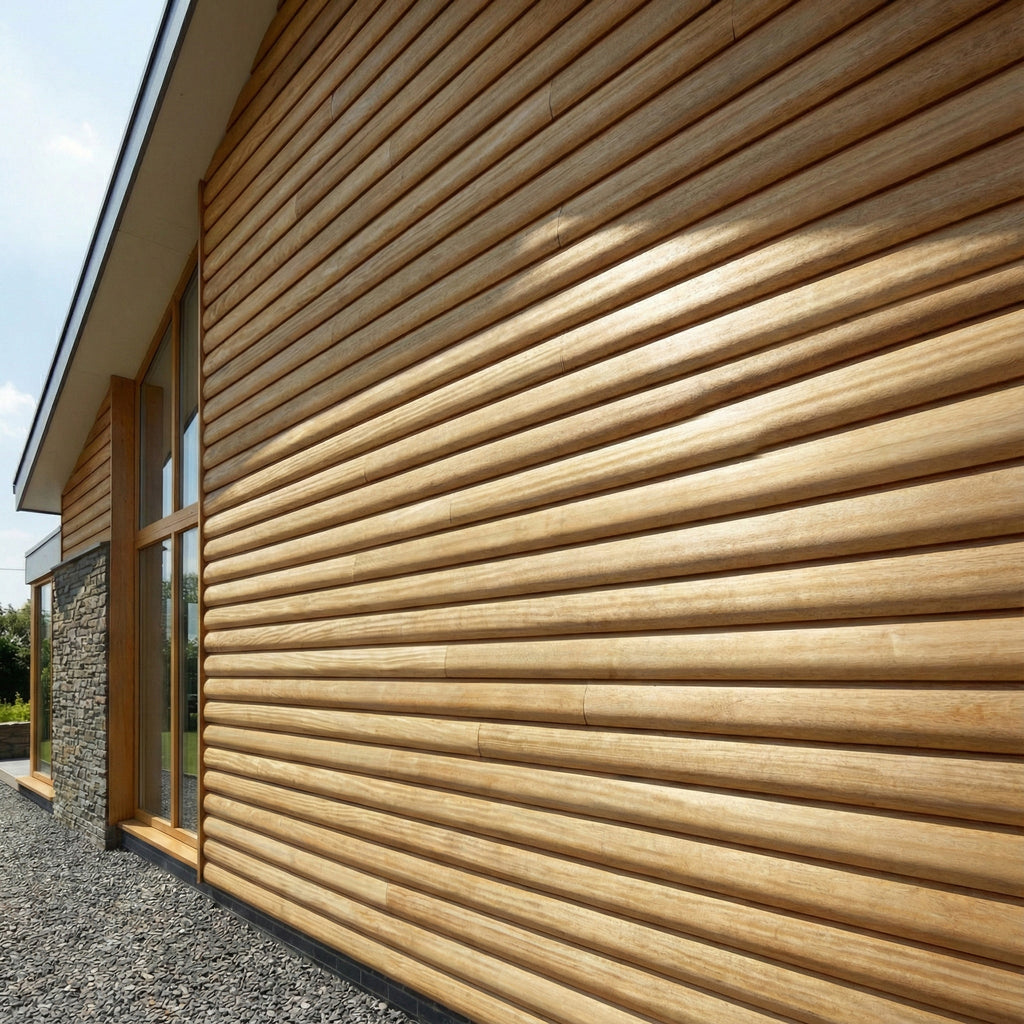 Lifestyle image of accoya loglap cladding on a building 