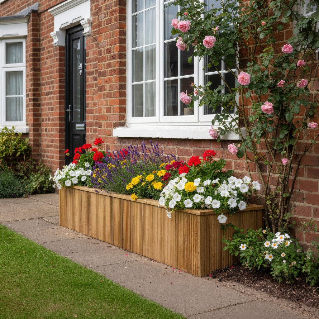 Vertical Decking Planter Installed in front garden 