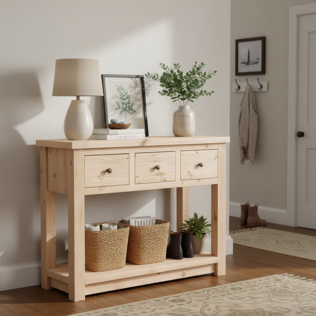 Hallway table in hallway 