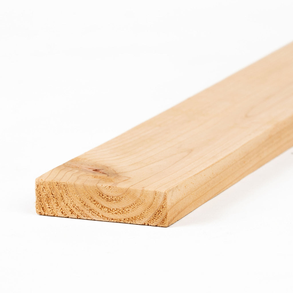 end of 3" x 1" Board of British Cedar thats Planed