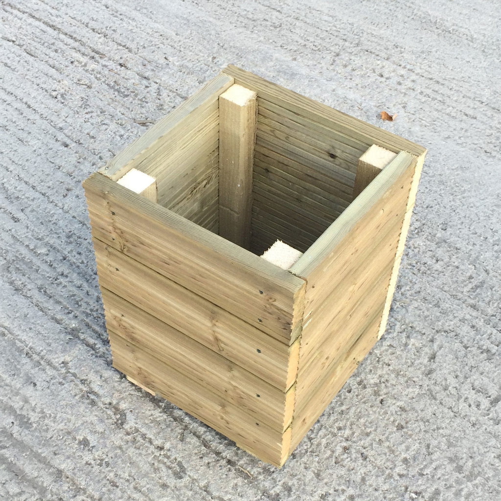 Large Square Decking Wooden Garden Planter / Storage Box / Seat, sized 400 millimetres wide