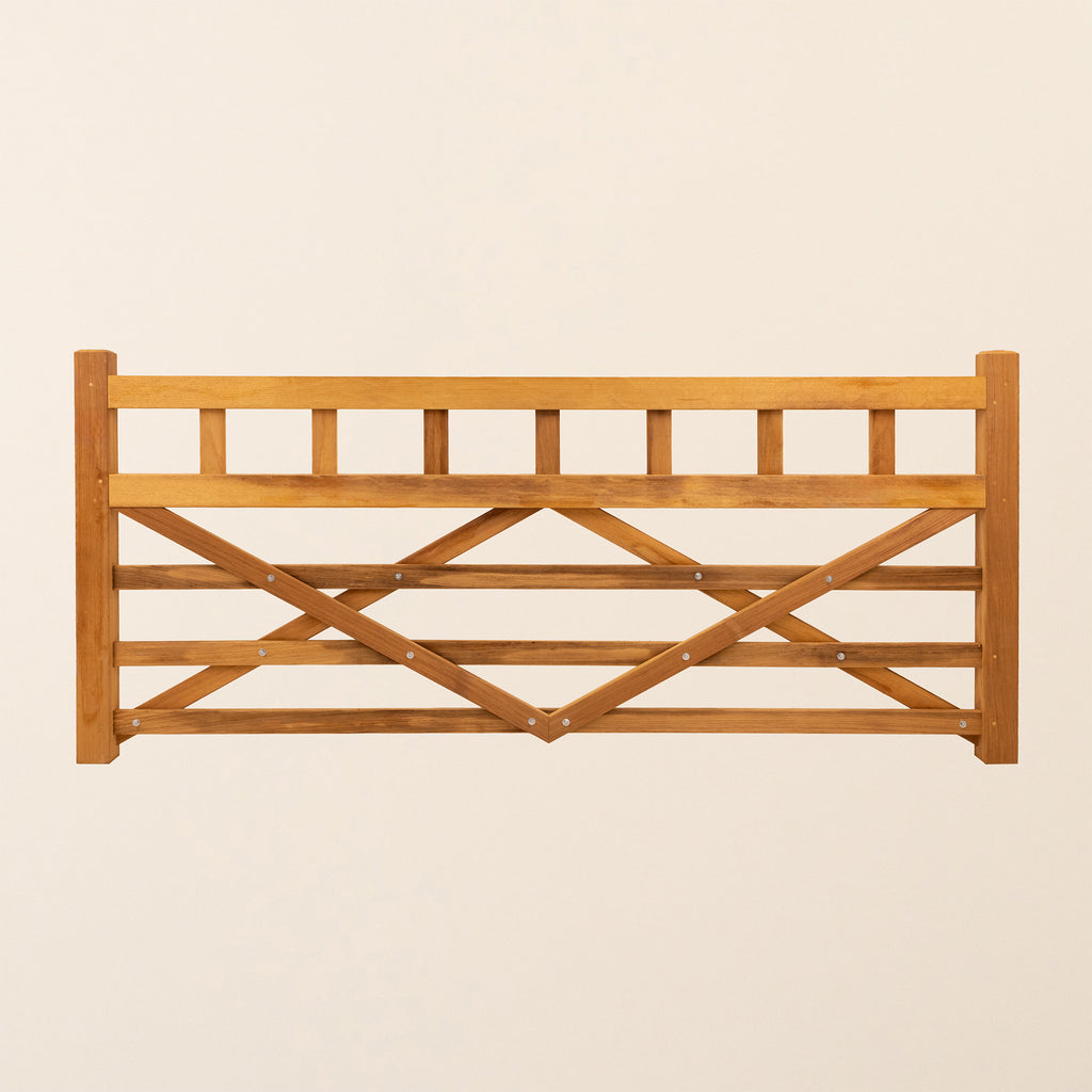 Back shot of Iroko Boscastle Diamond Brace Gate