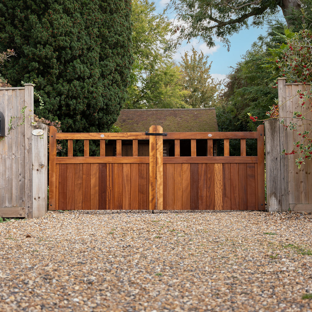 Lifestyle shot of iroko cottage pair