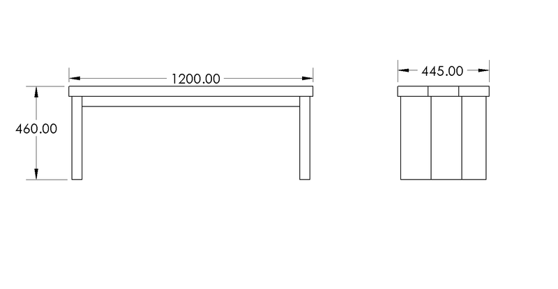 Tamar Table & Bench Set drawing