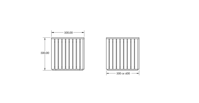 Premium Slatted Planter drawing