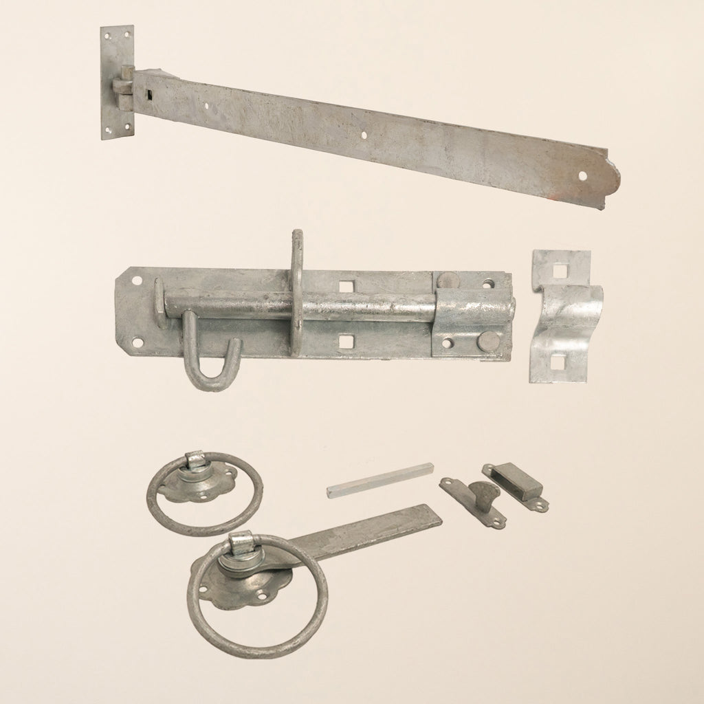 Side Gate Ironwork Bundle with 30-inch Galvanised Hinges