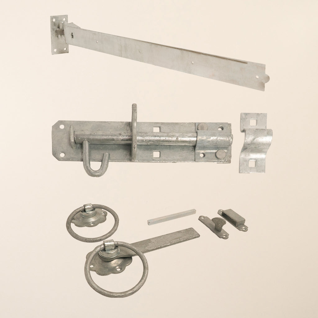 Side Gate Ironwork Bundle with 36-inch Galvanised Hinges