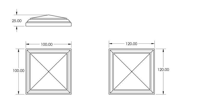 Temple Fence Post Caps drawing