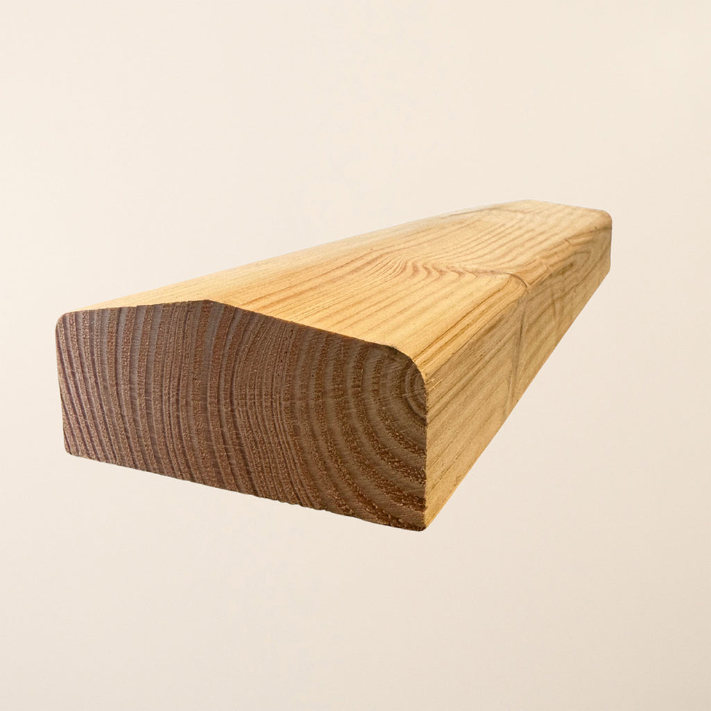 Wooden fence capping strip made from planed larch timber