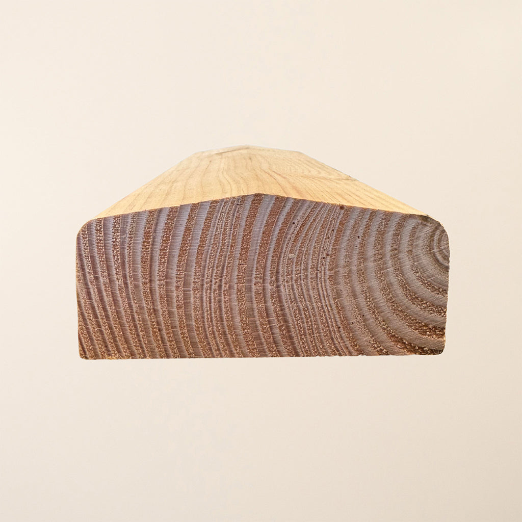 Wooden fence capping strip made from planed larch timber