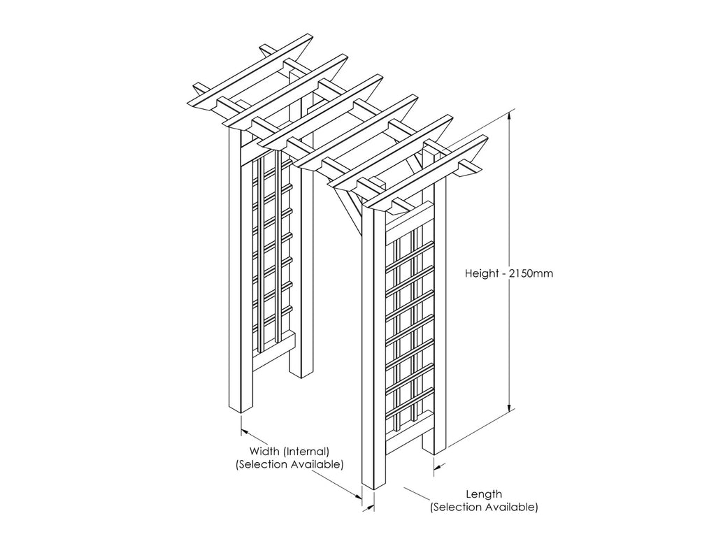 Premium Garden Arbour with Trellis dimensions