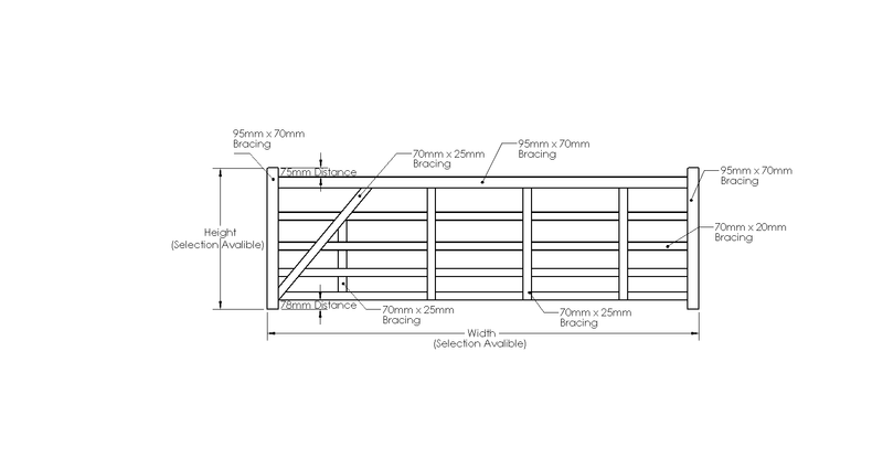 Windsor Iroko gate drawing