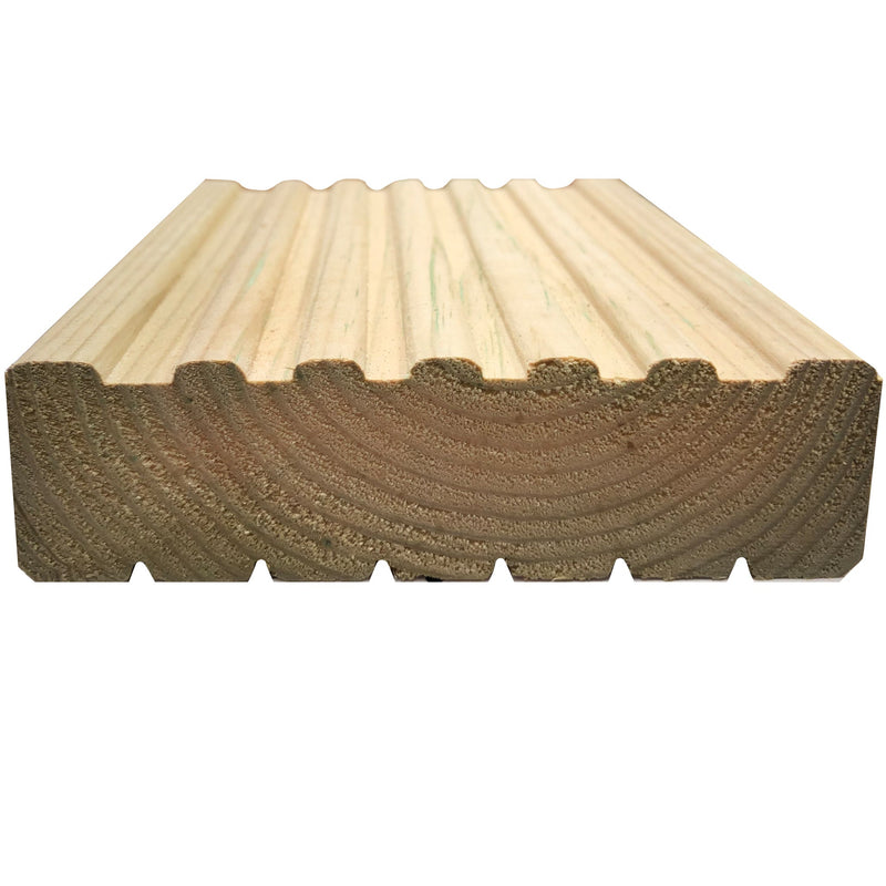 End Grain View Of Treated Redwood timber Decking Board